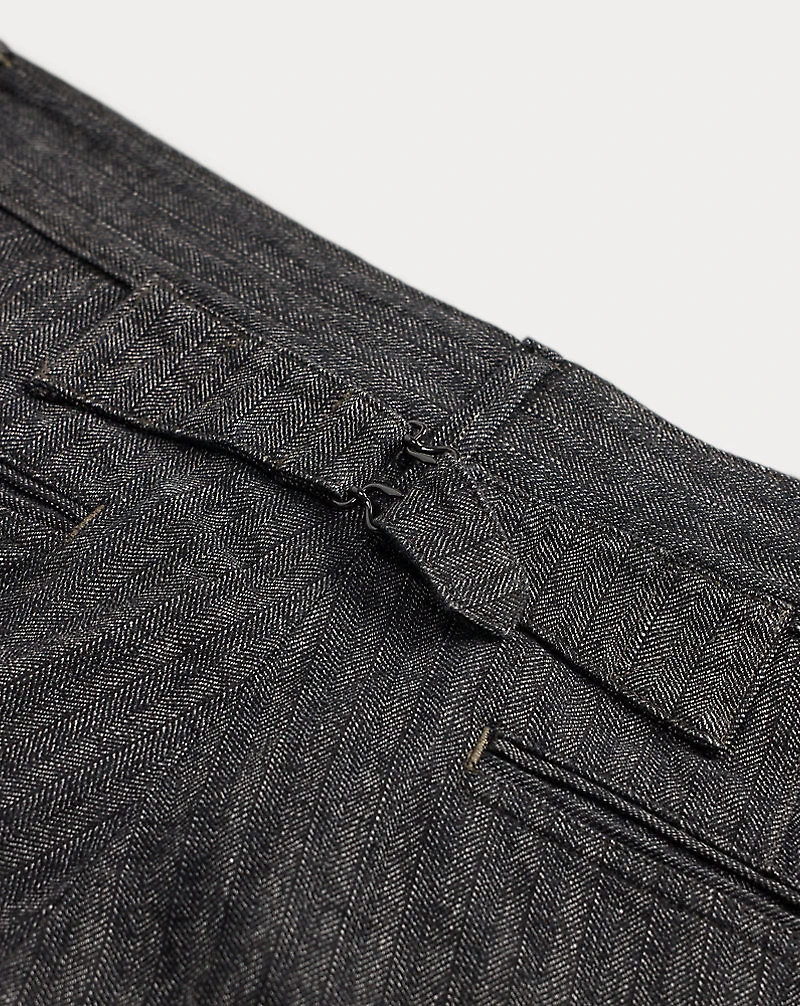 Cotton-Linen Herringbone Field Pant