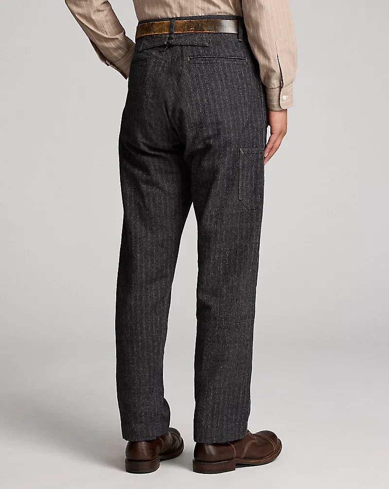 Cotton-Linen Herringbone Field Pant