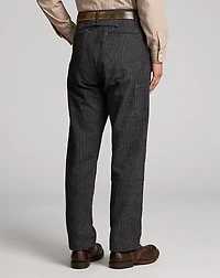 Cotton-Linen Herringbone Field Pant