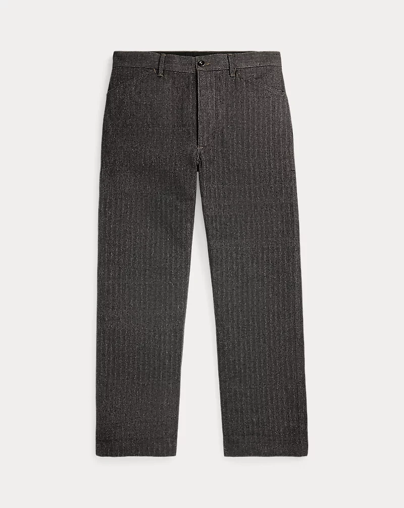 Cotton-Linen Herringbone Field Pant