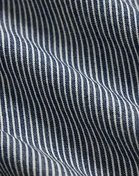 Indigo Striped Twill Hooded Jacket