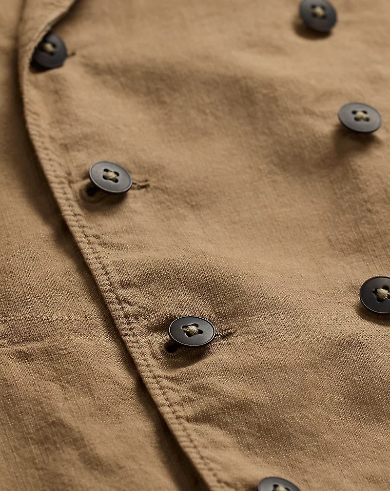 Double-Breasted Cotton-Linen Vest