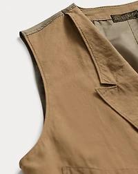 Double-Breasted Cotton-Linen Vest