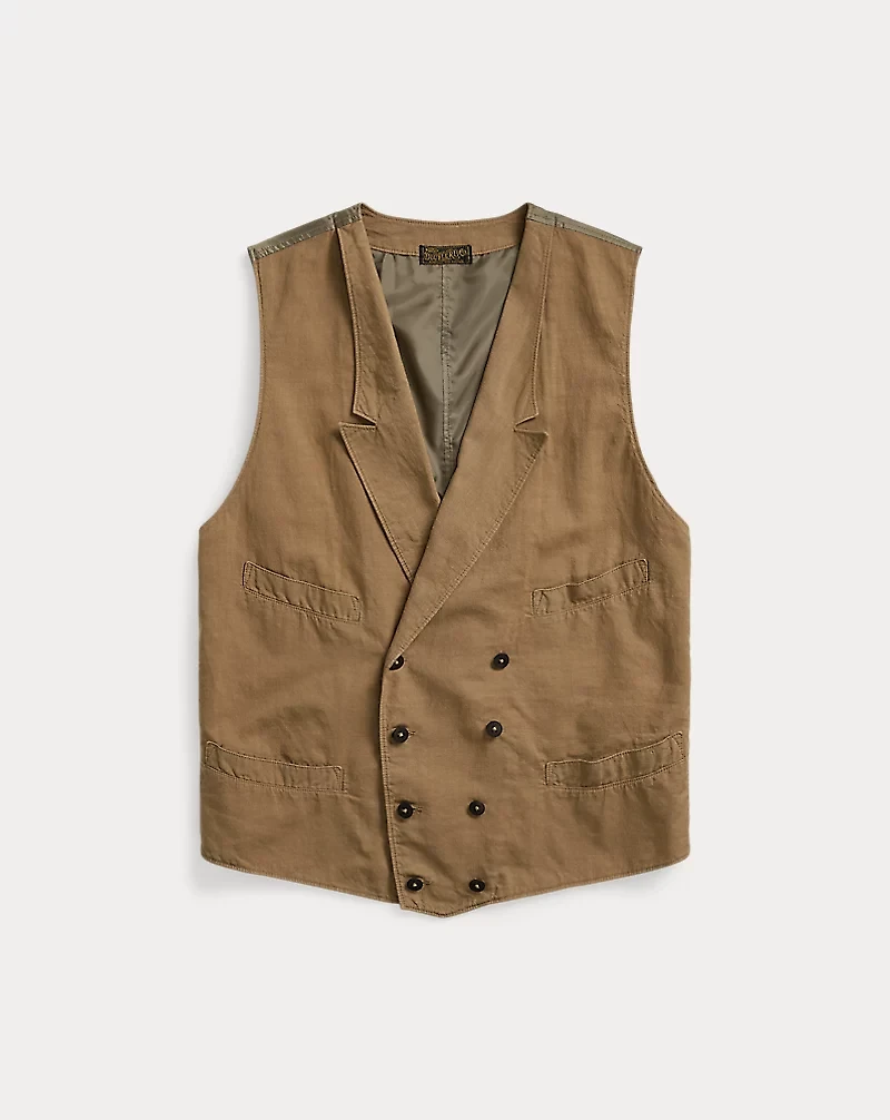 Double-Breasted Cotton-Linen Vest