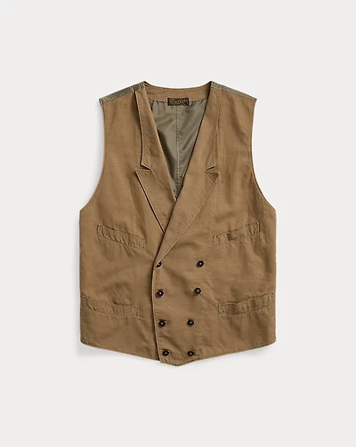Double-Breasted Cotton-Linen Vest
