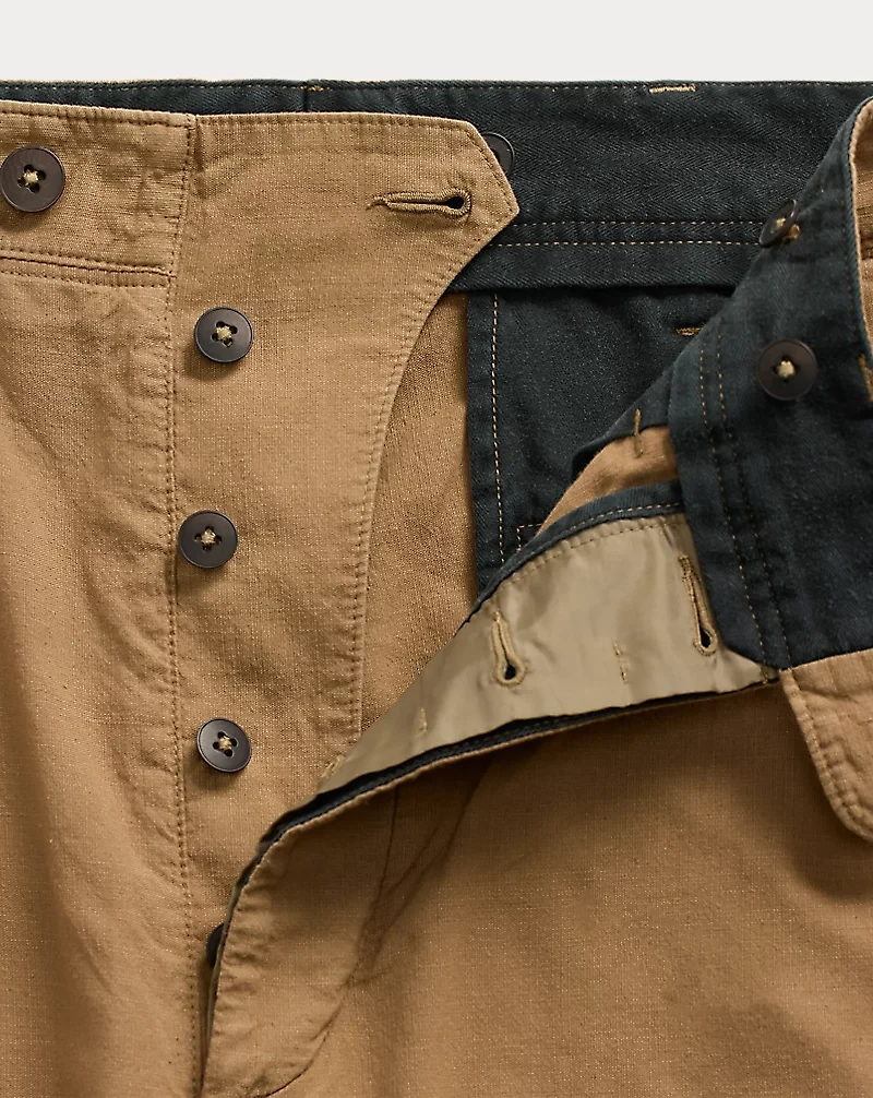 Pleated Cotton-Linen Pant