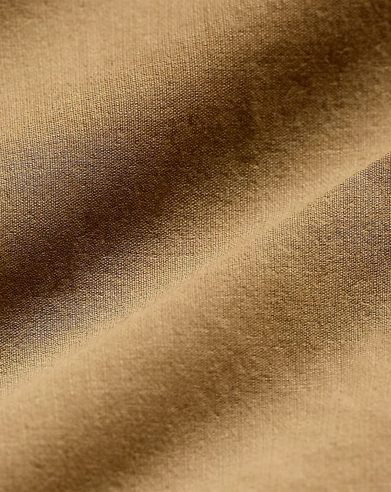 Pleated Cotton-Linen Pant