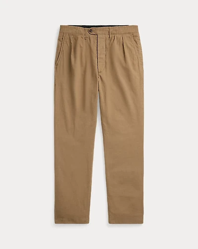 Pleated Cotton-Linen Pant