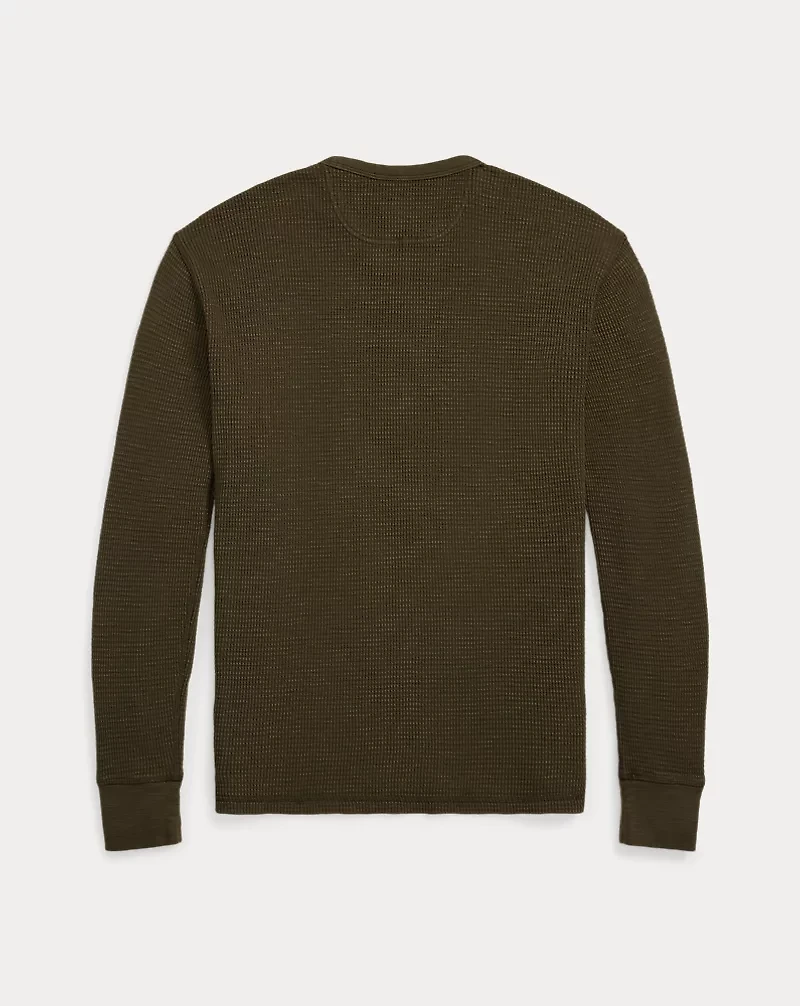 Garment-Dyed Waffle-Knit Crewneck