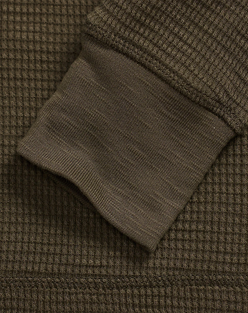 Garment-Dyed Waffle-Knit Crewneck