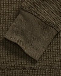 Garment-Dyed Waffle-Knit Crewneck