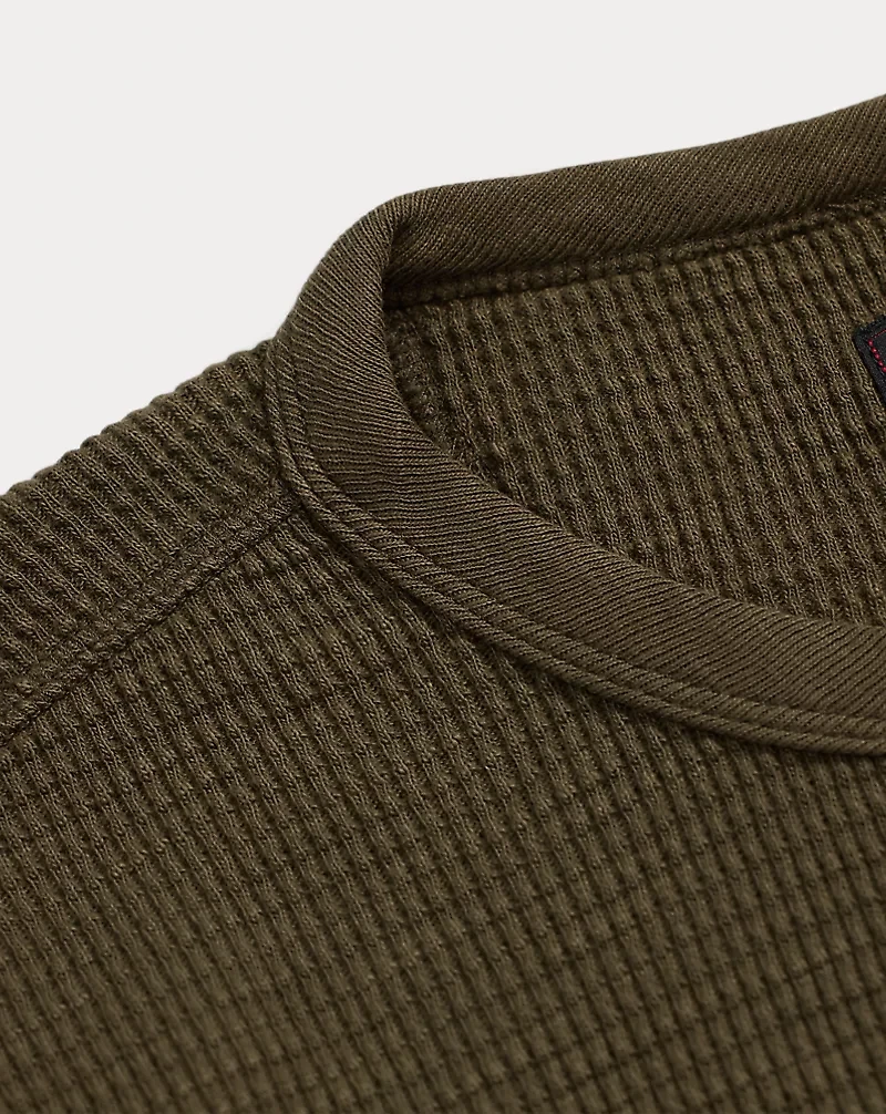 Garment-Dyed Waffle-Knit Crewneck