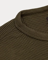 Garment-Dyed Waffle-Knit Crewneck