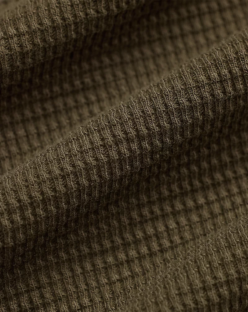 Garment-Dyed Waffle-Knit Crewneck