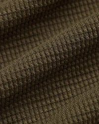 Garment-Dyed Waffle-Knit Crewneck