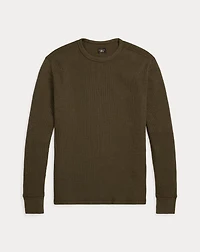 Garment-Dyed Waffle-Knit Crewneck