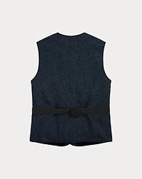 Print Indigo Fleece Vest