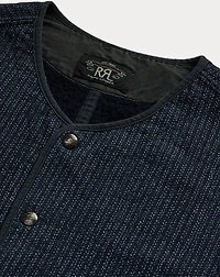 Print Indigo Fleece Vest