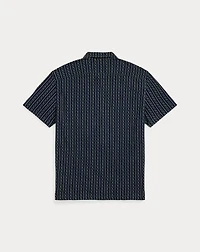 Indigo Print Jersey Camp Shirt
