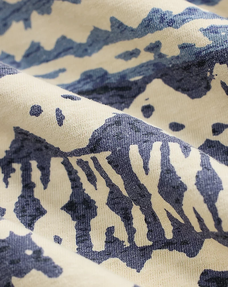 Nautical-Print Jersey Camp Shirt