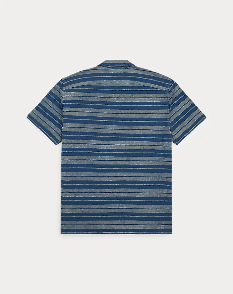 Indigo Striped Jersey Camp Shirt