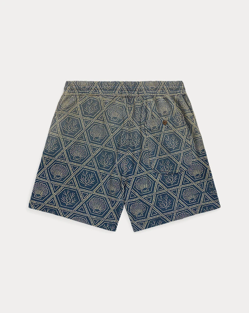 Indigo Shell-Print Jersey Short