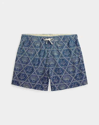 Indigo Shell-Print Jersey Short