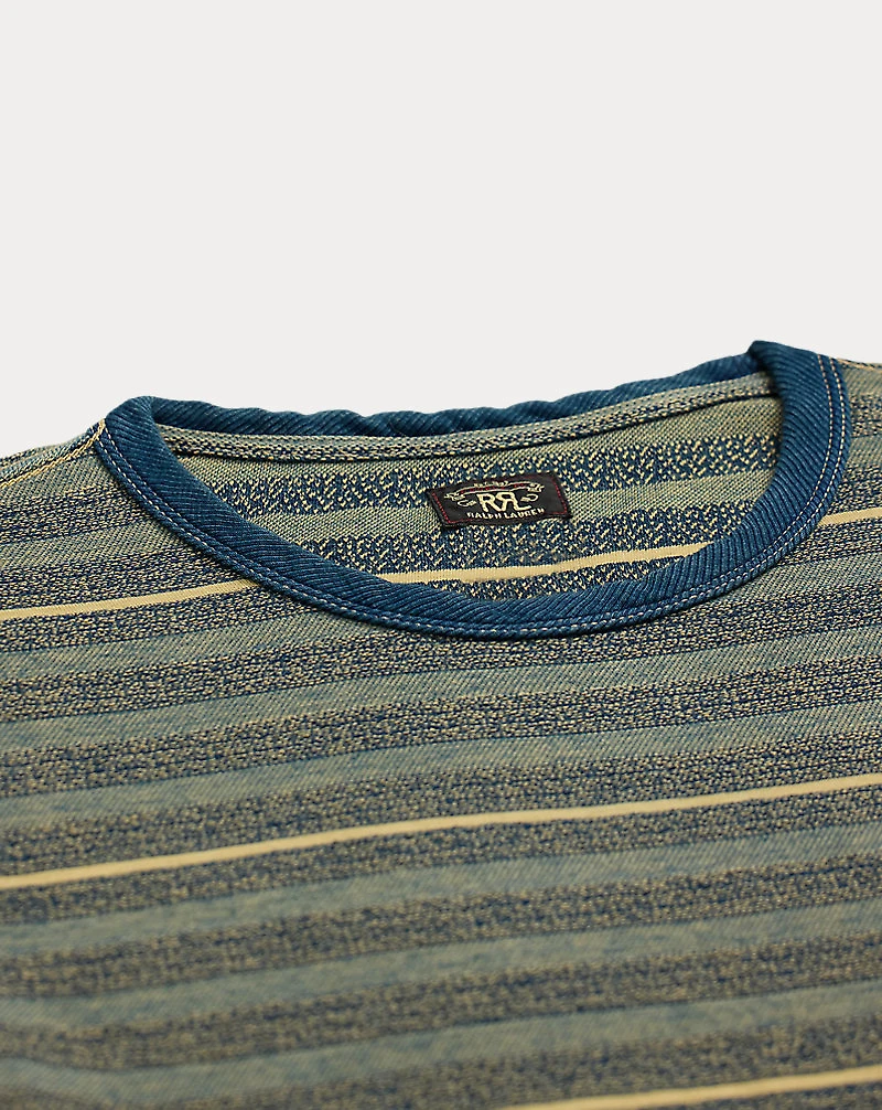 Indigo Striped Jacquard T-Shirt