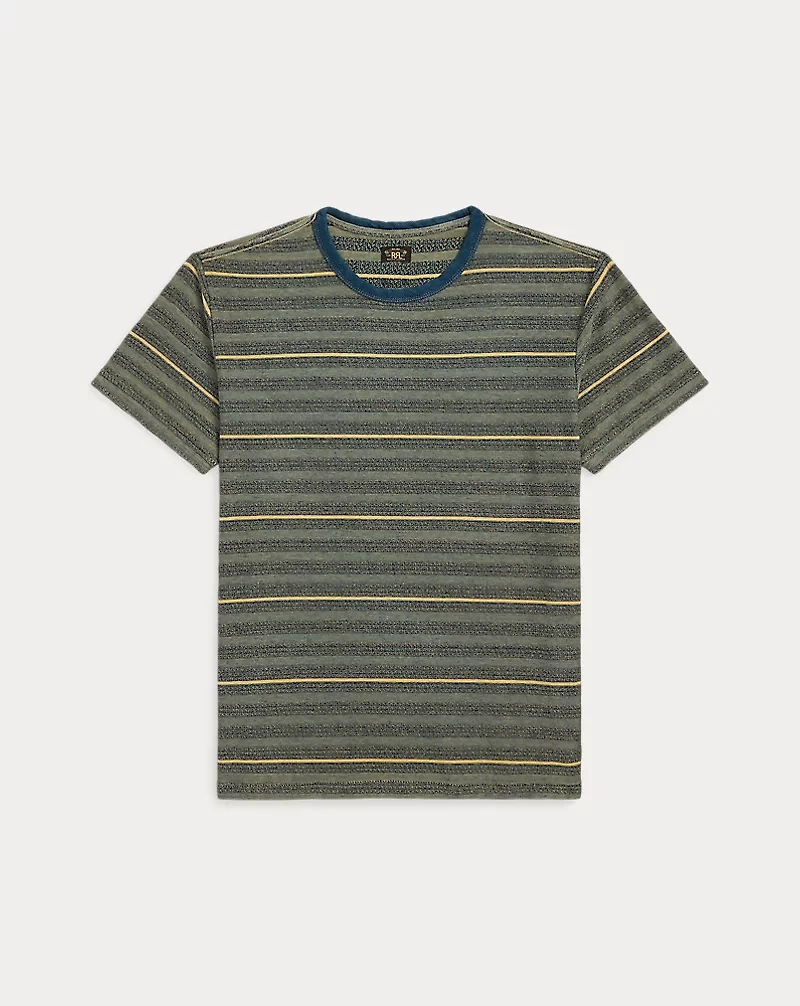 Indigo Striped Jacquard T-Shirt