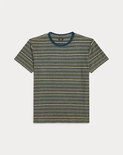 Indigo Striped Jacquard T-Shirt