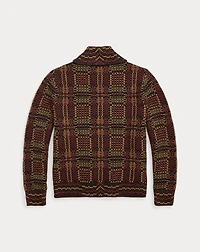 Wool Jacquard Full-Zip Cardigan
