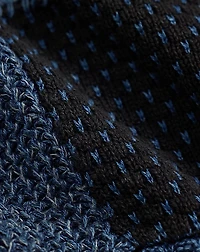 Indigo Patchwork Cotton-Linen Cardigan