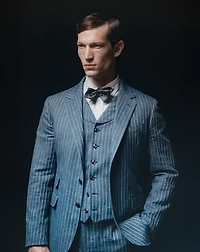 Striped Herringbone Suit Jacket