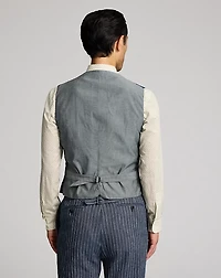 Striped Herringbone Shawl Vest