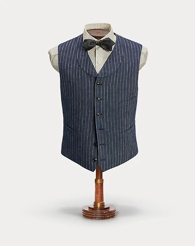 Striped Herringbone Shawl Vest
