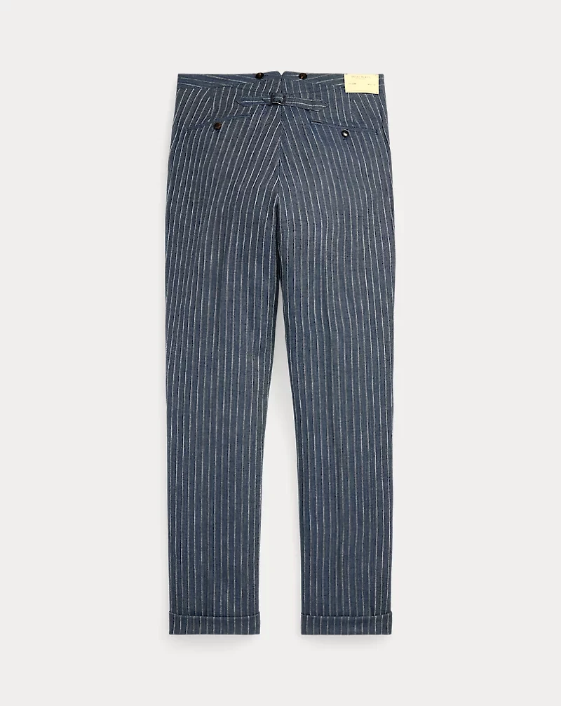 Slim Striped Herringbone Suit Trouser
