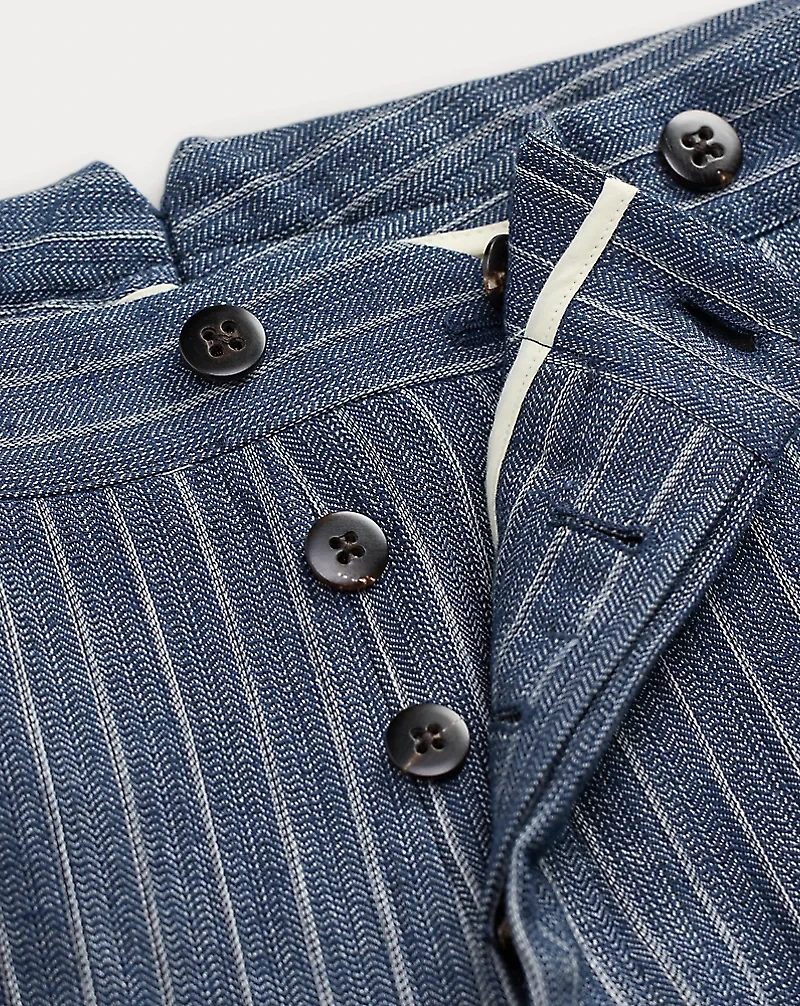 Slim Striped Herringbone Suit Trouser