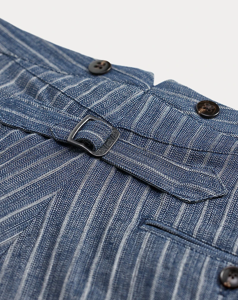 Slim Striped Herringbone Suit Trouser