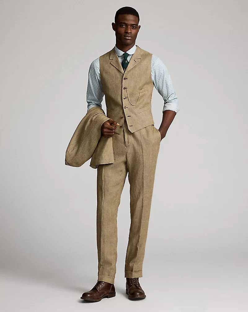 Linen Twill Notch-Lapel Vest