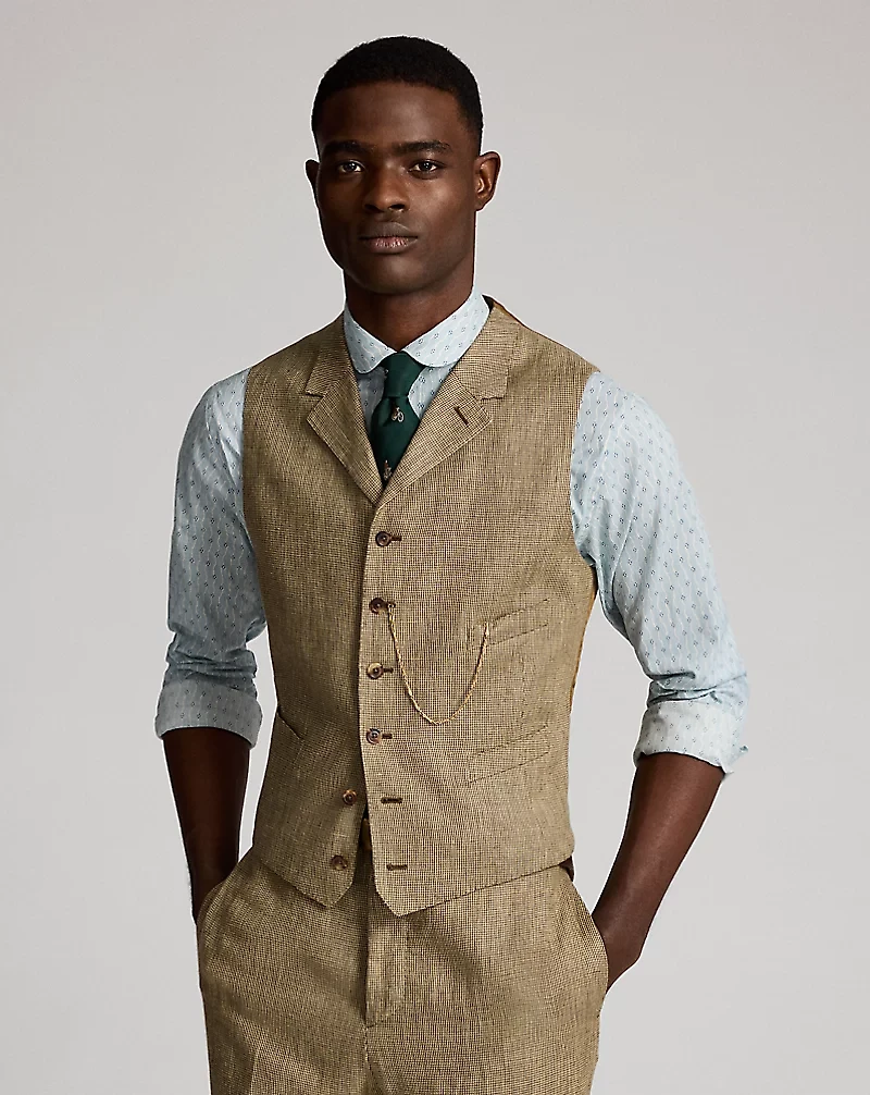 Linen Twill Notch-Lapel Vest
