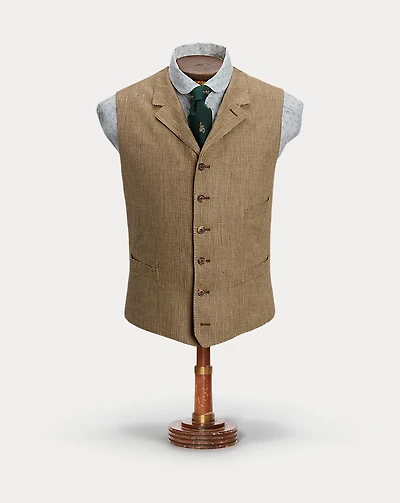 Linen Twill Notch-Lapel Vest
