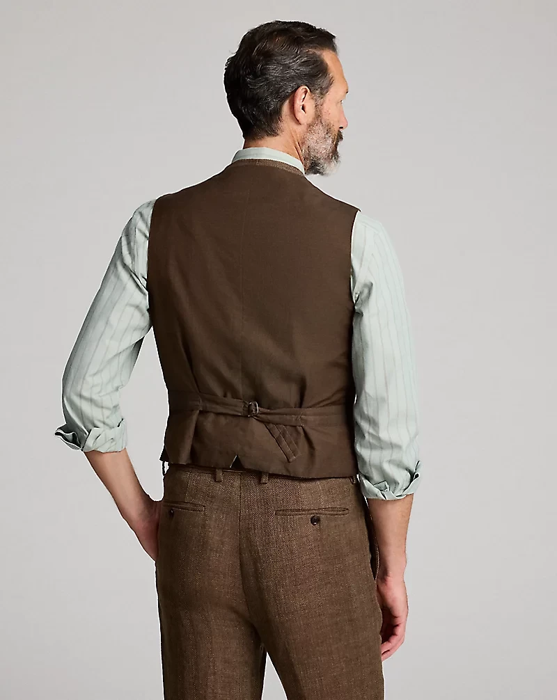 Linen Herringbone Vest