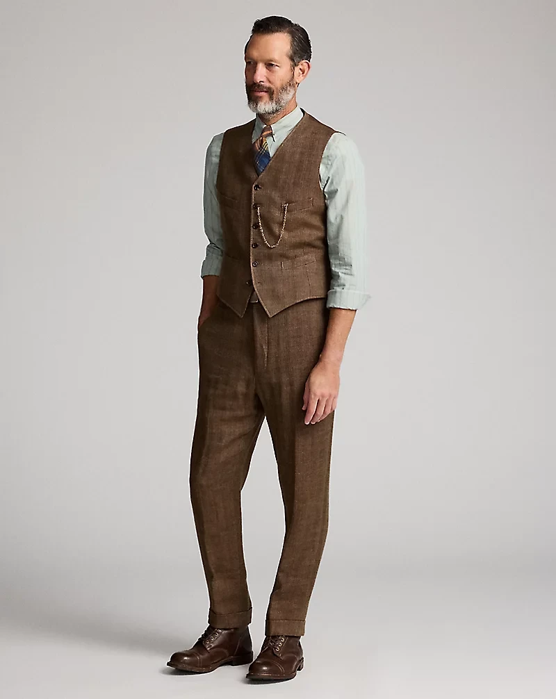 Linen Herringbone Vest