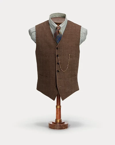 Linen Herringbone Vest