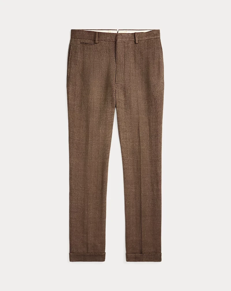 Slim Fit Linen Herringbone Suit Trouser