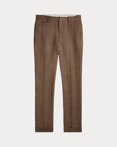 Slim Fit Linen Herringbone Suit Trouser