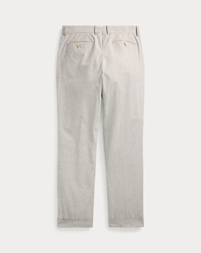 Slim Fit Striped Cotton Suit Trouser