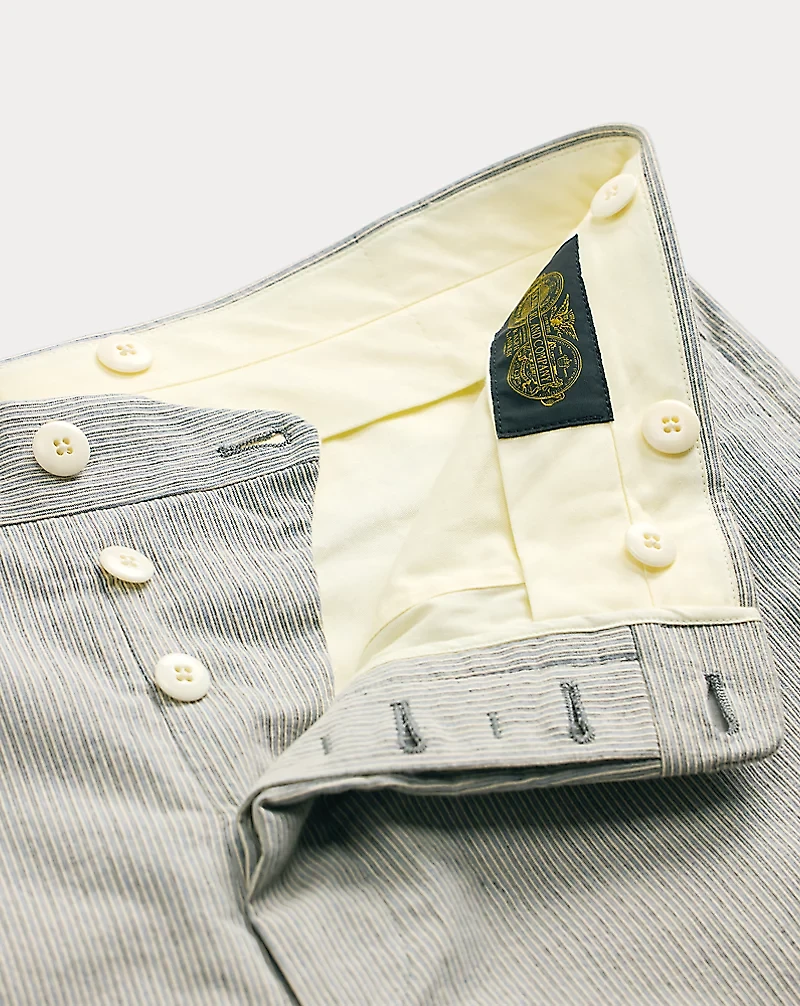 Slim Fit Striped Cotton Suit Trouser