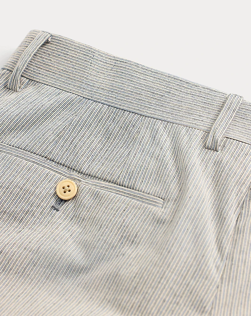 Slim Fit Striped Cotton Suit Trouser