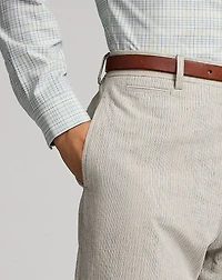 Slim Fit Striped Cotton Suit Trouser